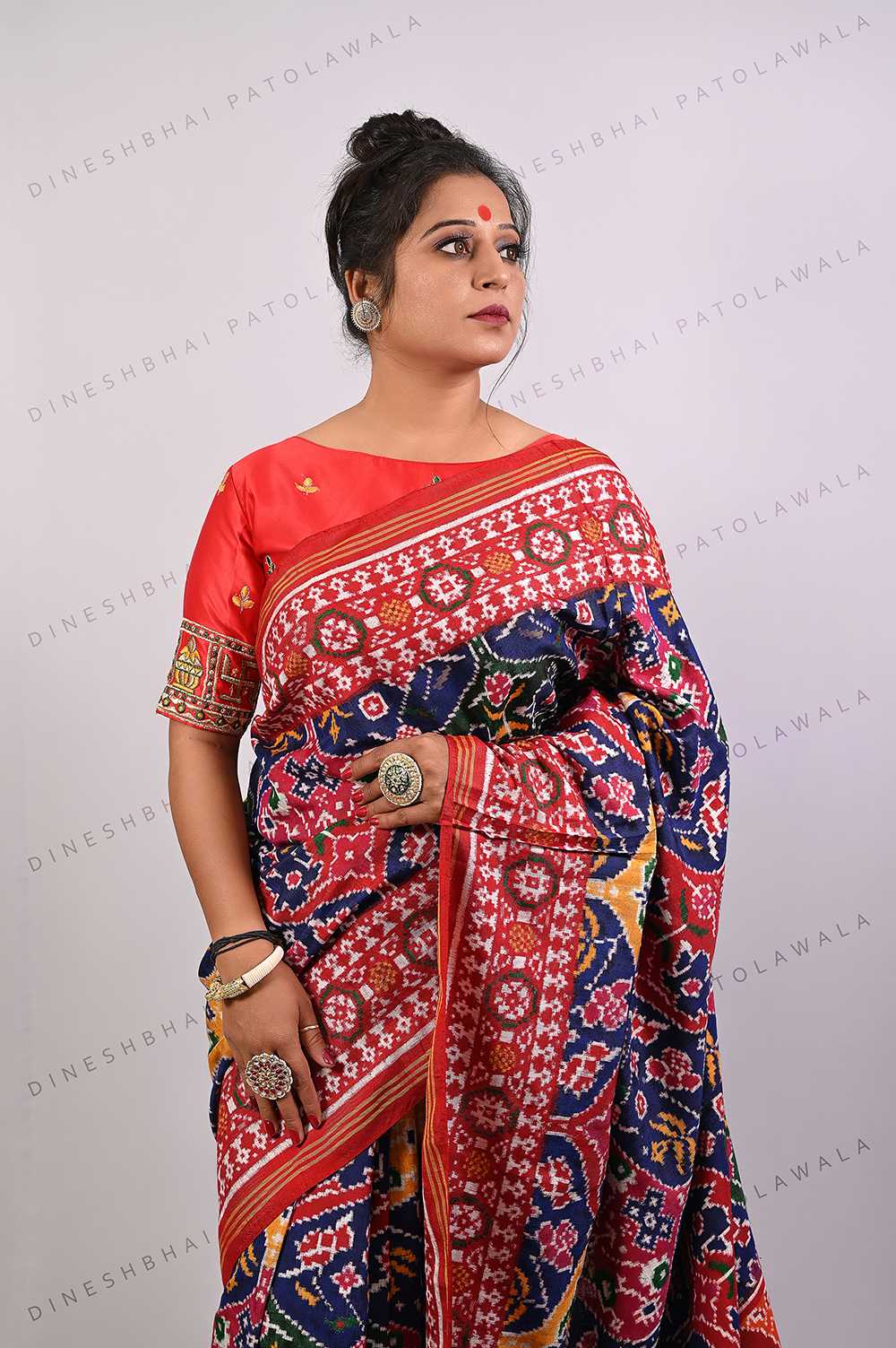 Matuki Design Multicolor Double Ikkat Patola Saree_1