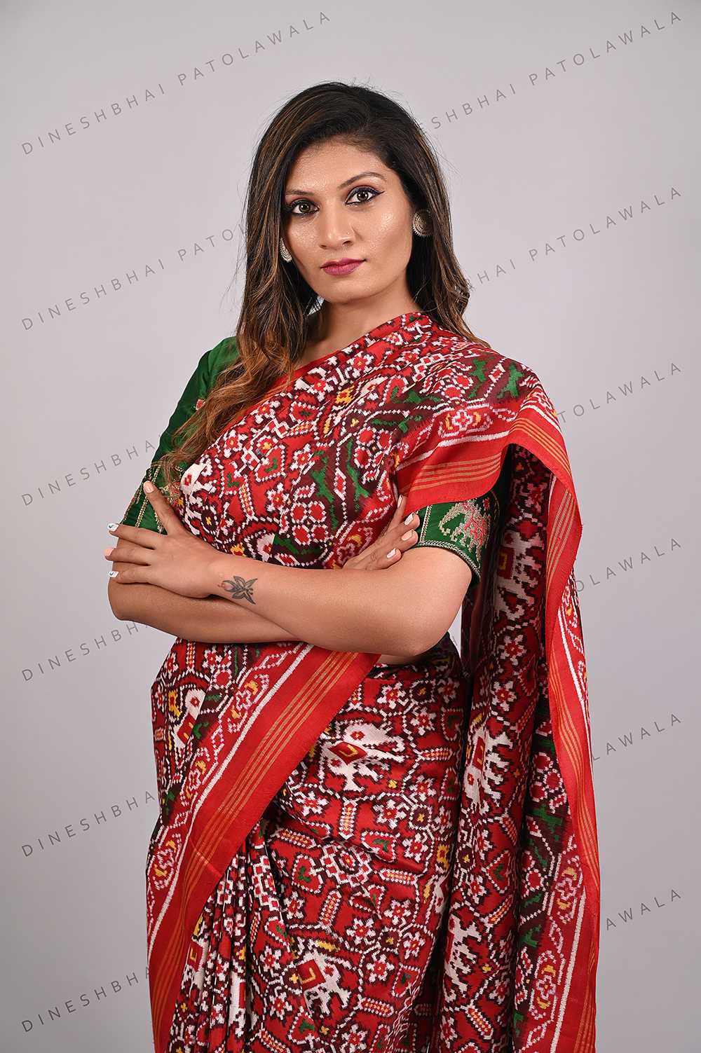 Red Traditional Double Ikkat Patola Saree_1